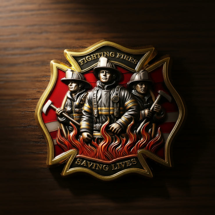 Firefighter Bravery Sacrifice Duty Coin