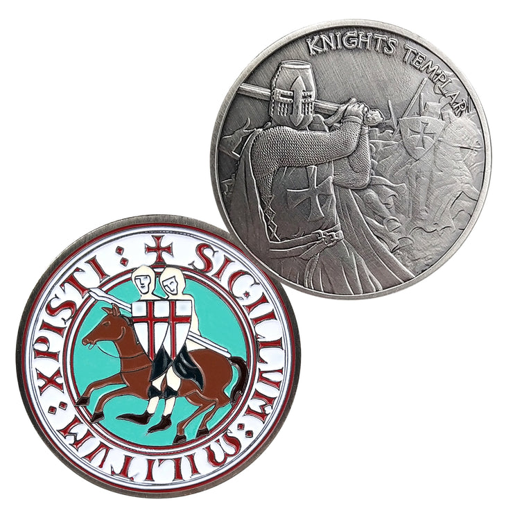 4 Pcs Bundle Knight Templar Red Cross Challenge Coin Gift Set