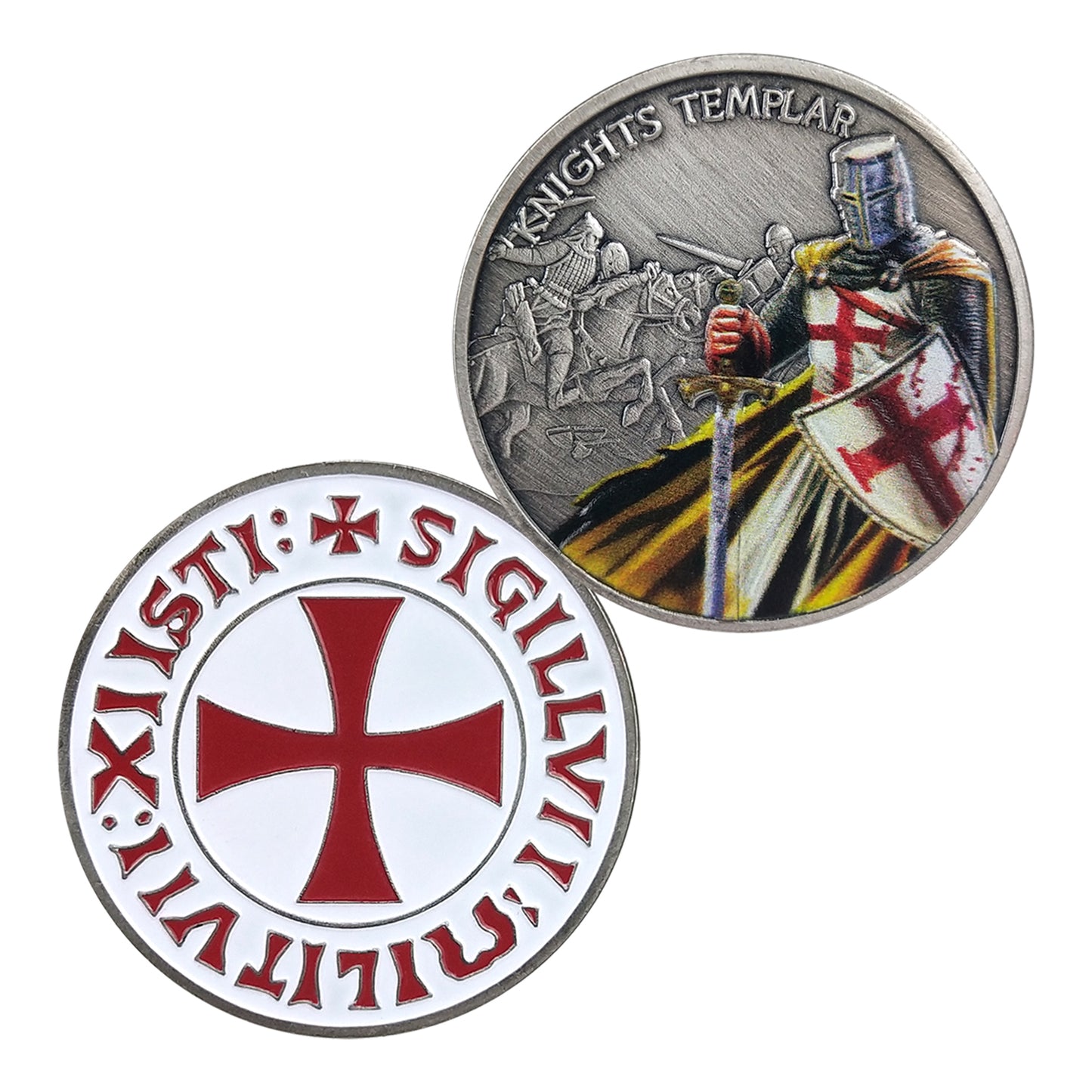 4 Pcs Bundle Knight Templar Red Cross Challenge Coin Gift Set