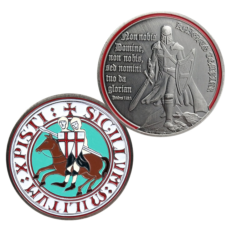 4 Pcs Bundle Knight Templar Red Cross Challenge Coin Gift Set