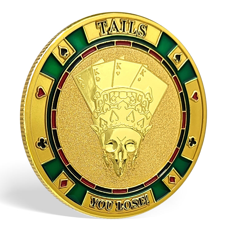 Win or Lose Poker Skull Challenge Coin