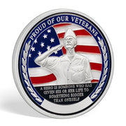 Salute to Veterans Challenge Coin Sliver Military Coin