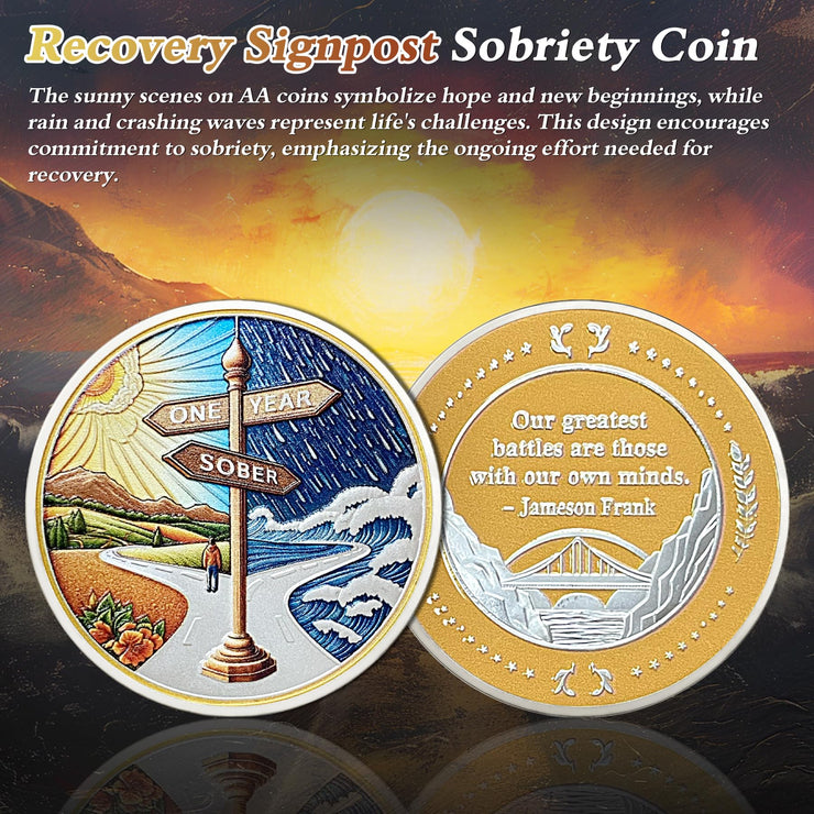 1-10 Years Celebrate Recovery Addicts Sobriety Coin