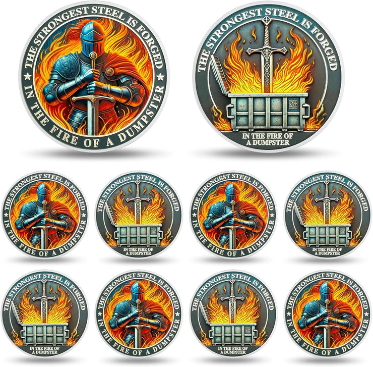 Knight Dumpster Fire Challenge Coin