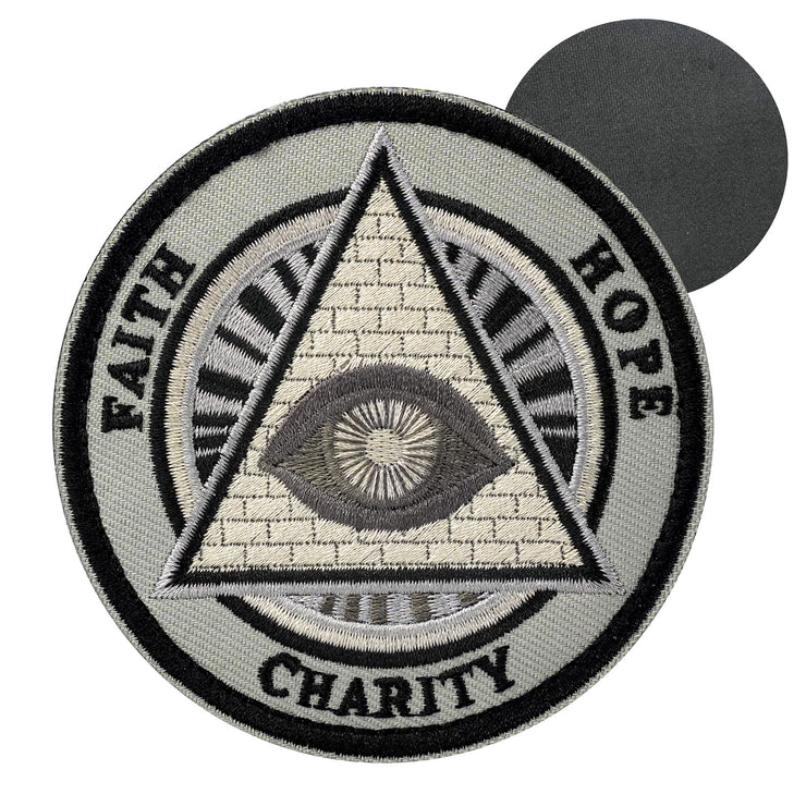 All-Seeing Eye Hook and Loop Patch Freemason Embroidered Patch