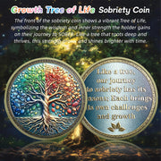 Affirmation Tree of Life Copper Four Season Sobriety Coin