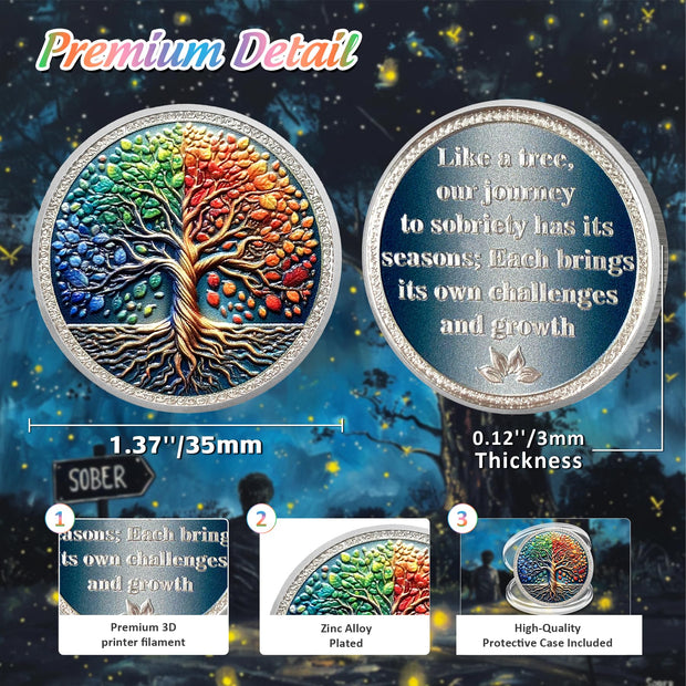 Original Growth Tree of Life Sobriety Coin