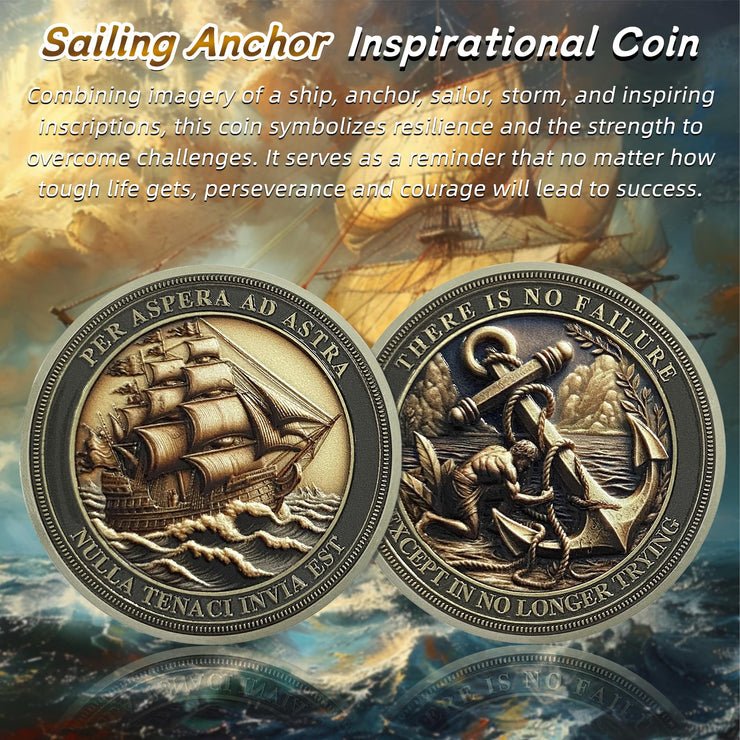 Sailing Anchor Inspiration  Symbol of Faith and Strength Encouragement Coin