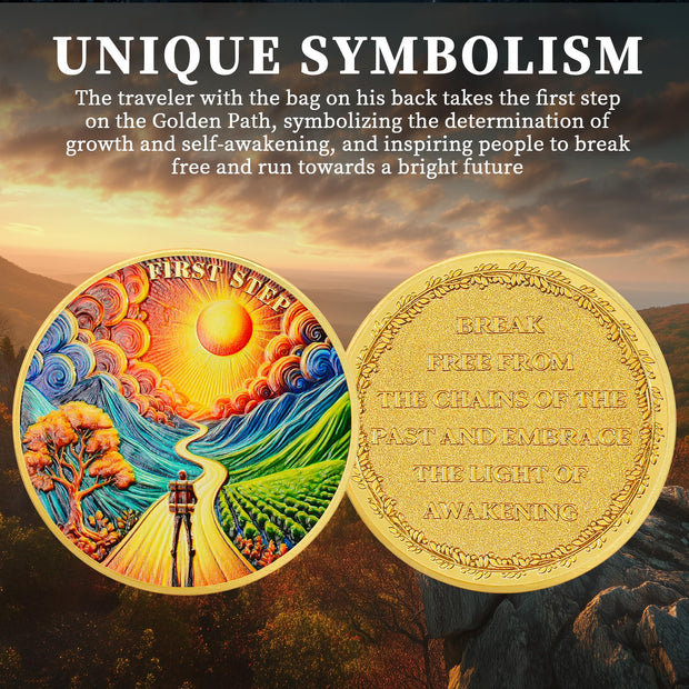Traveler's Path First Step Sobriety Coin
