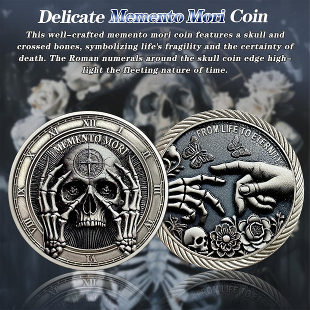 Delicate Novelty Skull Memento Mori Coin