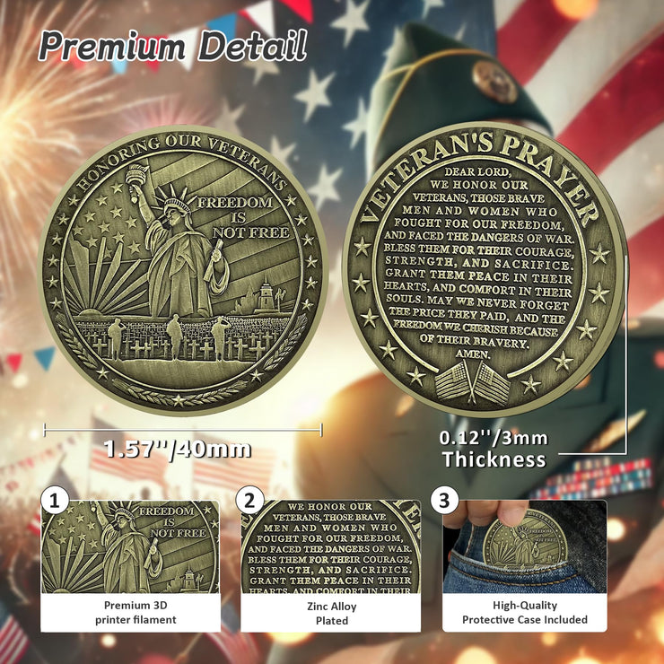 Military Veteran Challenge Coin with Statue of Liberty