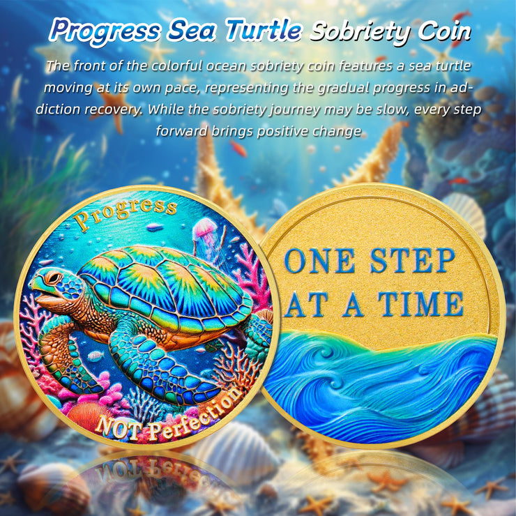 Progress Sea Turtle Sobriety Coins
