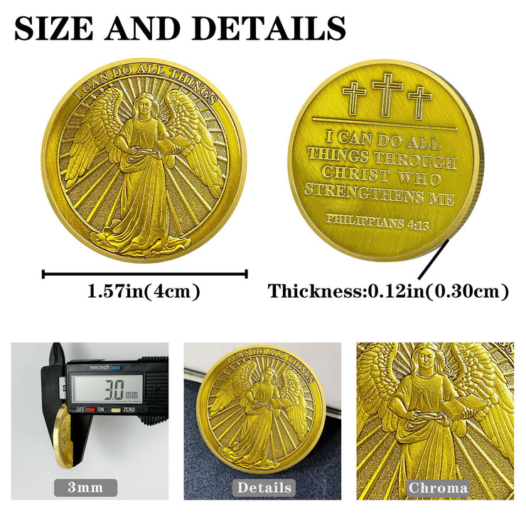 Christian Angel Radiance Religious Challenge Coin