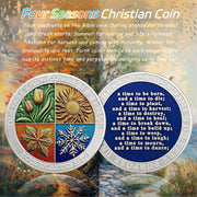 Delicate Four Seasons Christian Encourage Pocket Bible Verses Challenge Coin