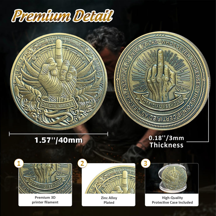 Funny Zero F's Given Challenge Coin