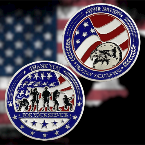 Us Army Challenge Coin-Silver plating