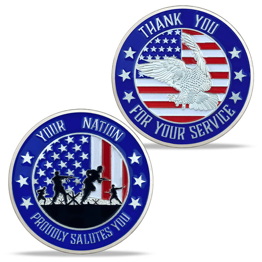 Thank You Military Eagle Challenge Coins
