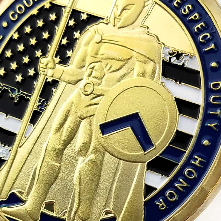 5 Pcs Thin Blue Line Police Challenge Coin Gift Set