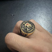 Vintage Templar Red Cross Shield Ring-AtSKnSK