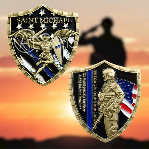 Police A Thin Blue Line Shield Badge Challenge Coin