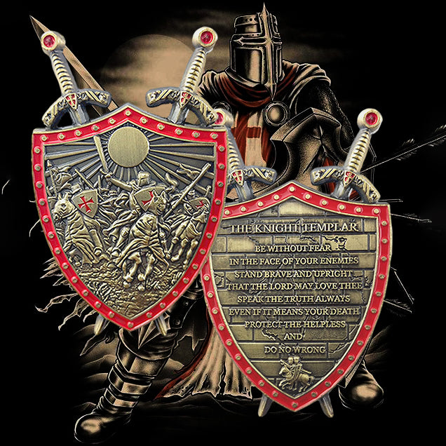 Knights Templar Double Sword Challenge Coin