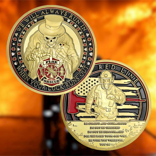 Firefighter Poker Challenge Coin