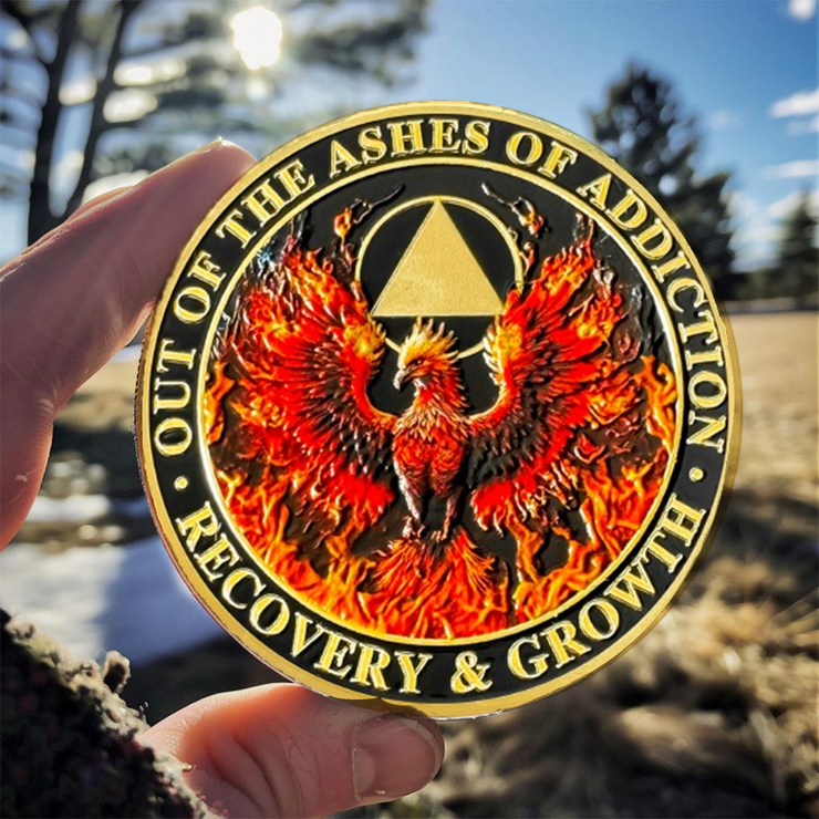 Personalized Triangle Reborn from Fire Delicate Sobriety Coin