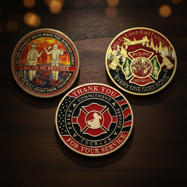 Fire Department Firefighter Brother Challenge Coin Thank You Appreciation Coin