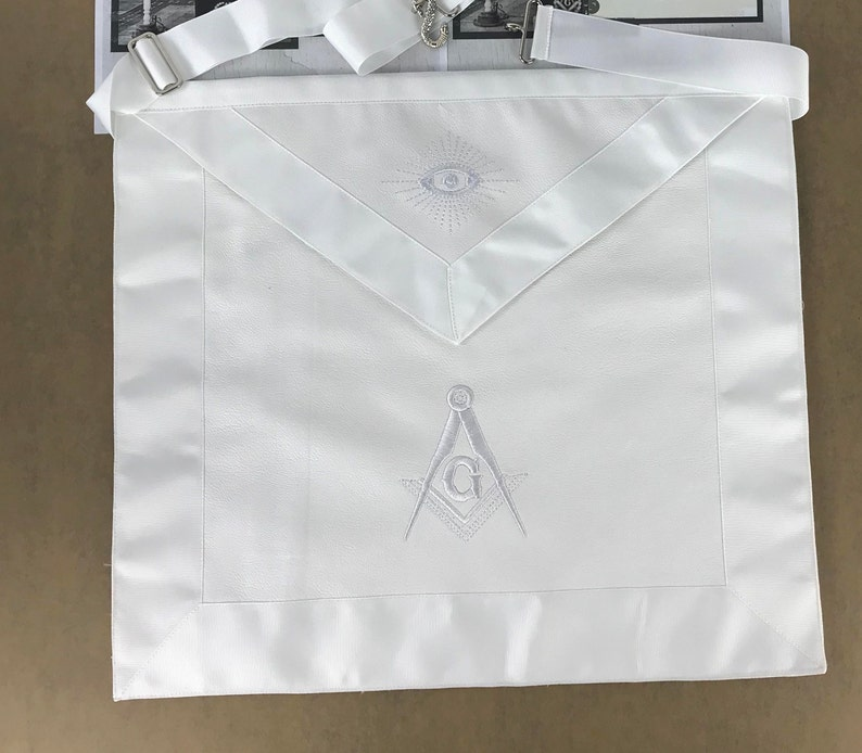 Masonic Blue Lodge Master Regalia Mason White Apron