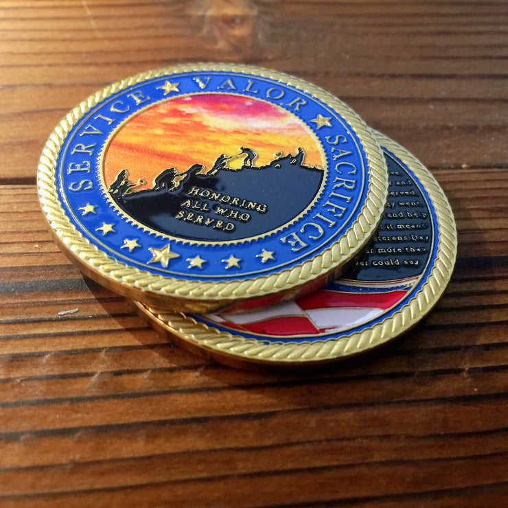 A Prayer for Veterans Challenge Coin Honoring All Who Served Medallion Gift-AtSKnSK