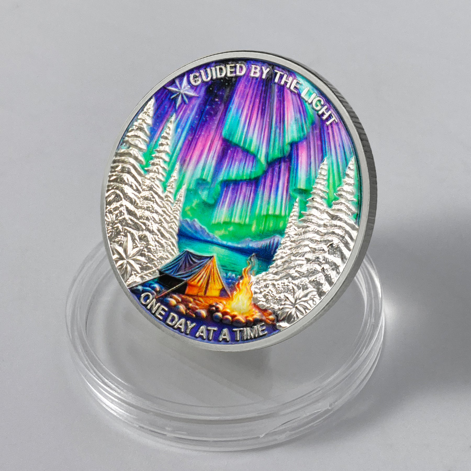 One Day at a Time Sobriety Coin - 1-60 Year AA Chips Recovery Gifts Sober Affirmation Token