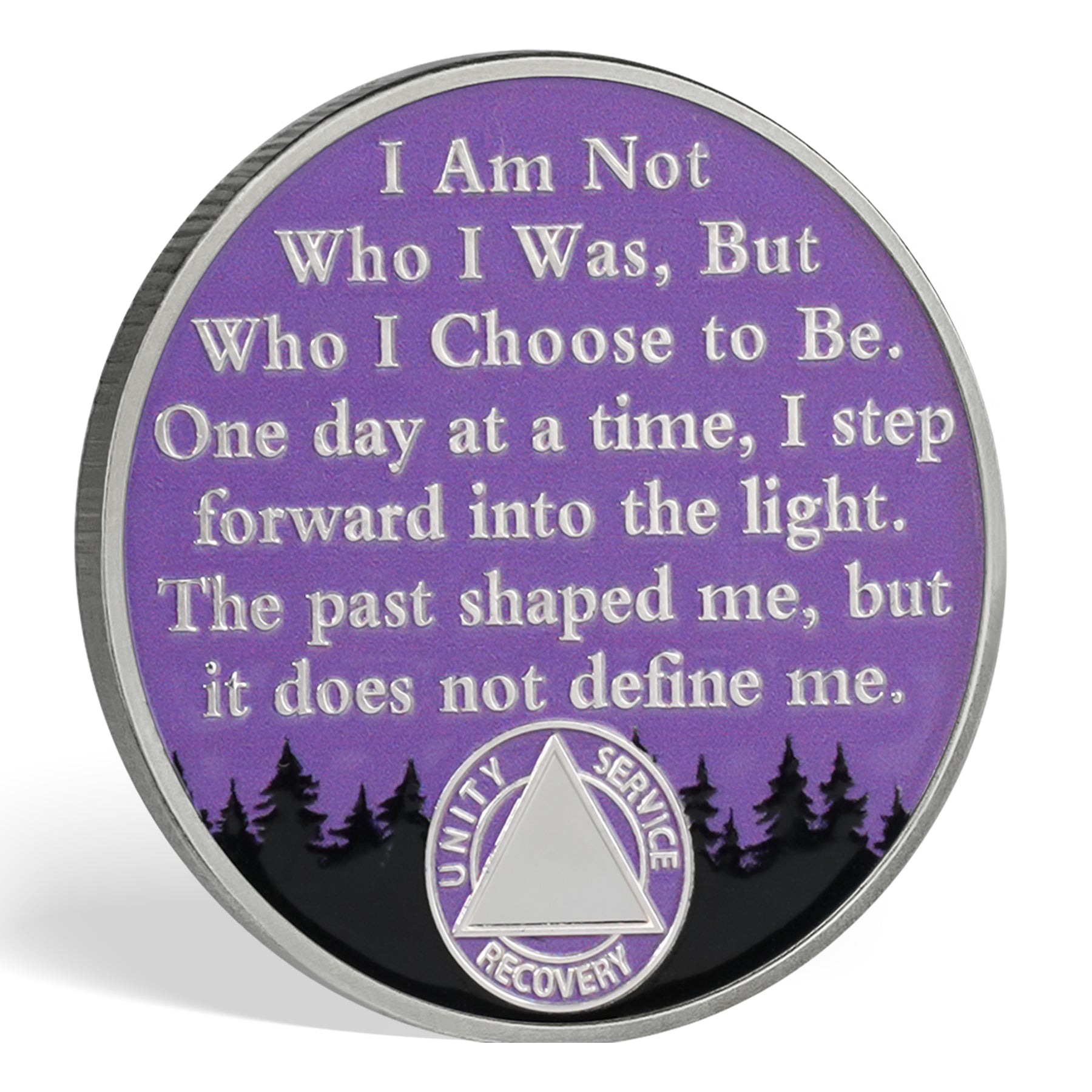 One Day at a Time Sobriety Coin - 1-60 Year AA Chips Recovery Gifts Sober Affirmation Token
