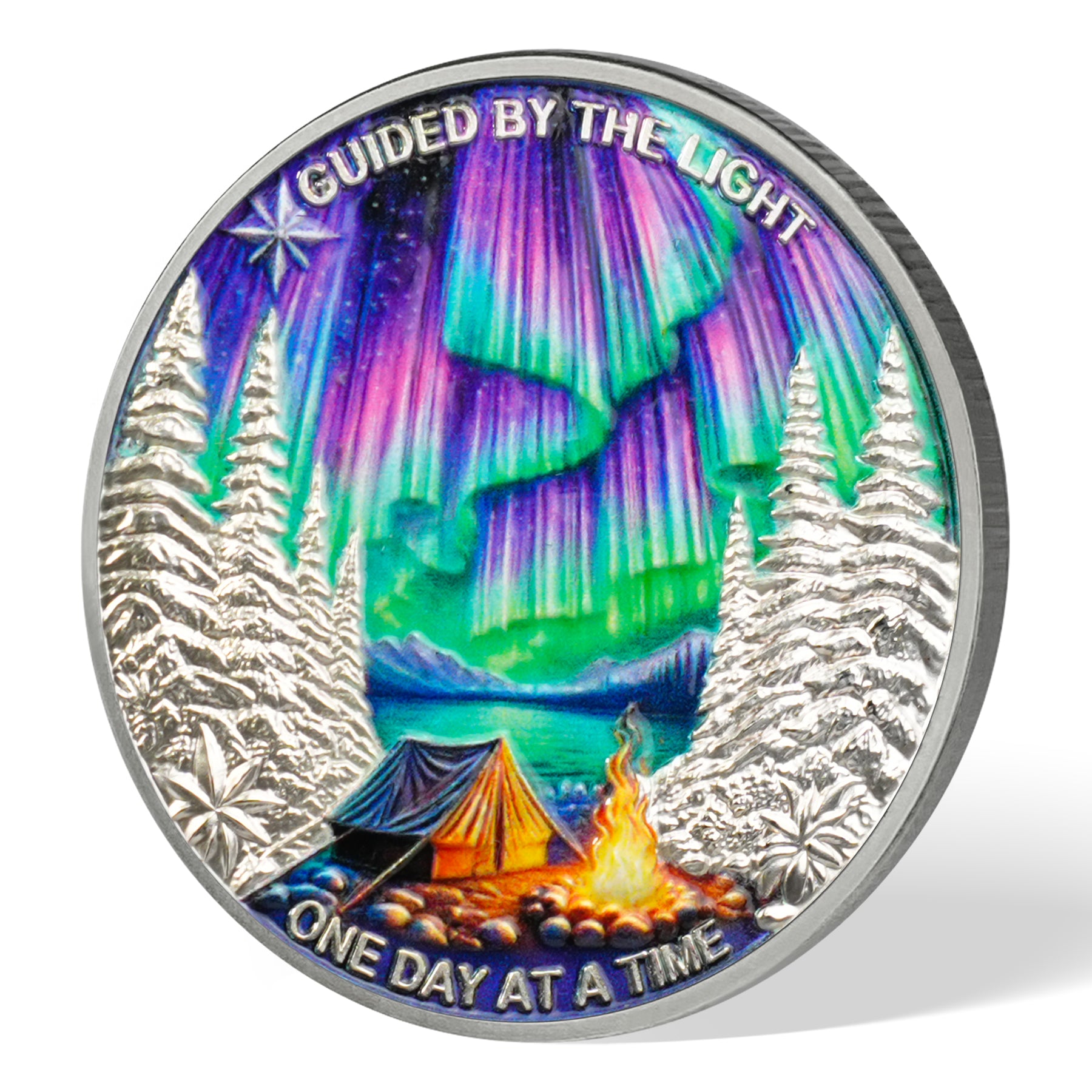 One Day at a Time Sobriety Coin - 1-60 Year AA Chips Recovery Gifts Sober Affirmation Token