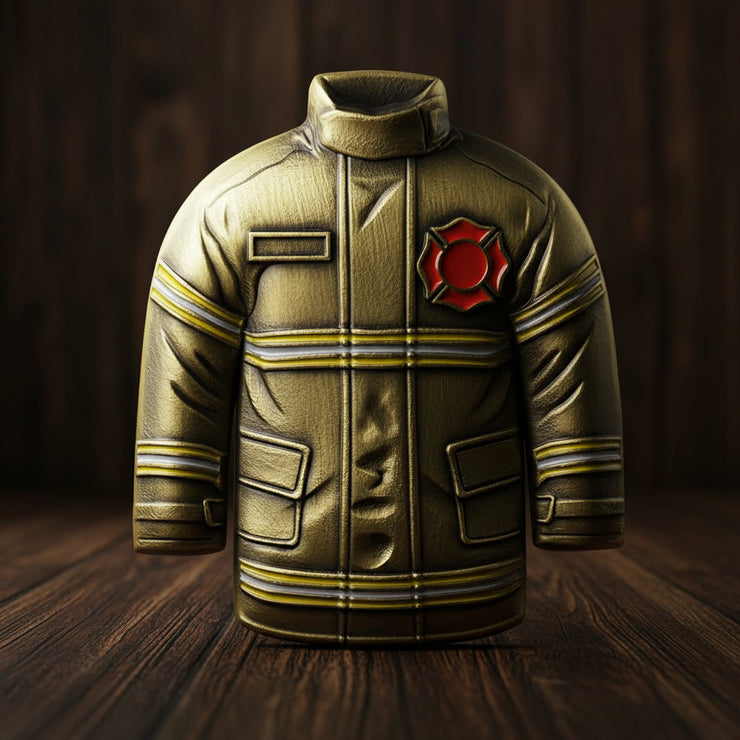 Firefighter Uniform Gear Shape Challenge Coin Fireman's Prayer Collectible Chip