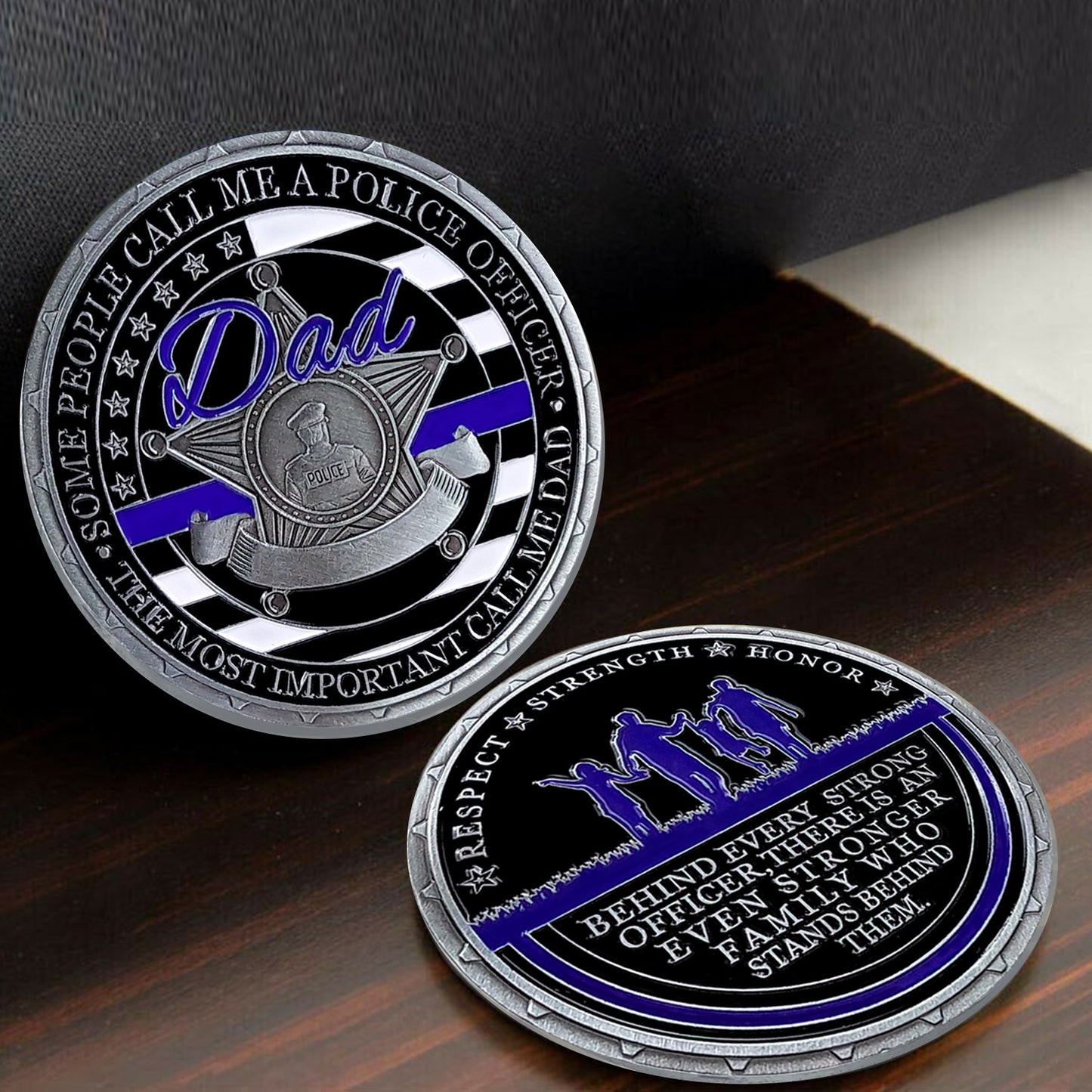 Police Officer Family Challenge Coin Honor Dad Father Respect Collectible Gift Coin