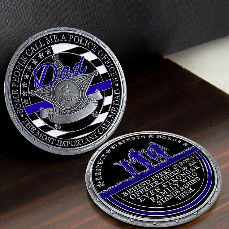 Police Officer Family Challenge Coin Honor Dad Father Respect Collectible Gift Coin