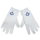 Masonic U.S. Blue Square & Compass White Gloves