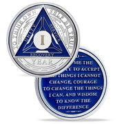 Sobriety Chip AA Coin Medal Chip Medal Restoration Anniversary Token (1-6 Years)