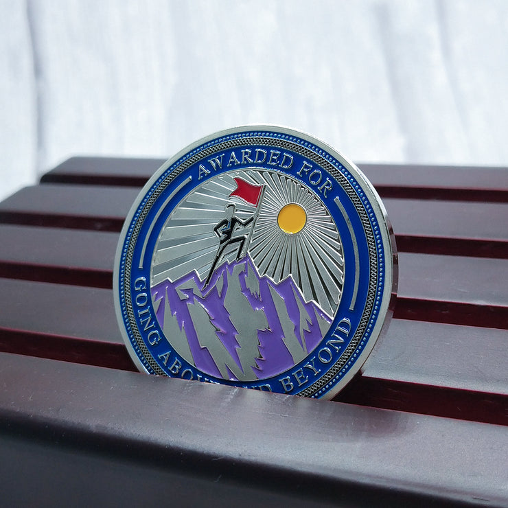 Encouragement Challenge Coin-Employee Appreciation Gifts Inspirational Thank You Coin for Students and Cowokers-Going Above and Beyond