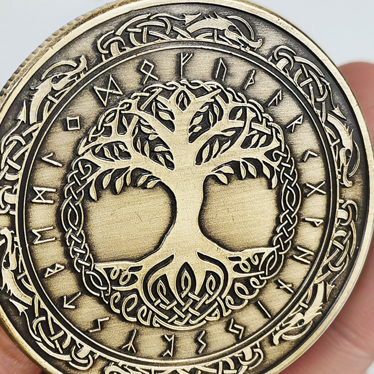 Viking Yggdrasil Tree of Life Coin Nordic Mythology Talisman
