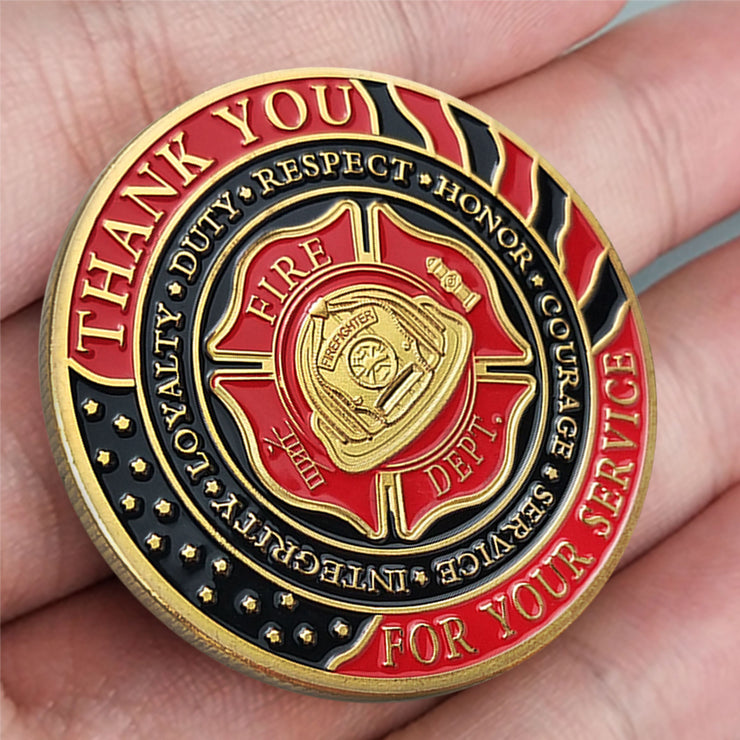 Firefighter Challenge Coin Thank You for Your Service