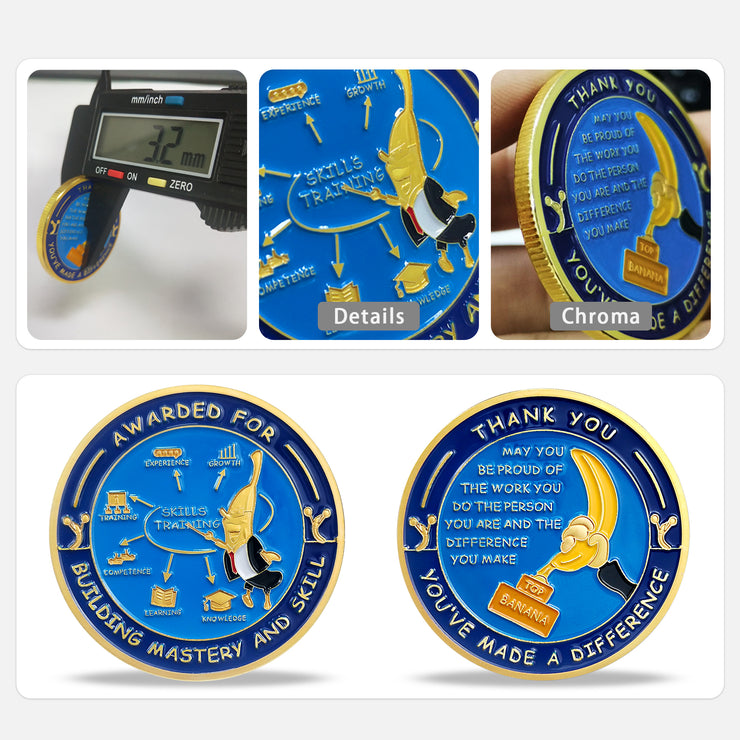 Encouragement Challenge Coin-Employee Appreciation Gifts Inspirational Thank You Coin for Students and Cowokers-Skills Teacher