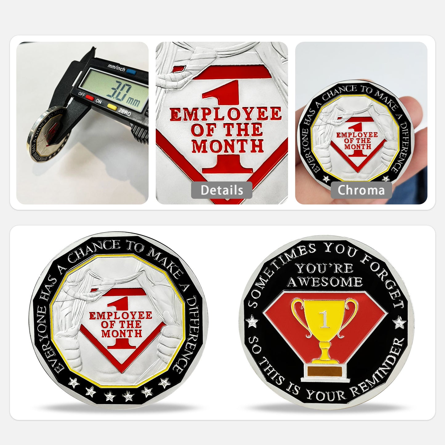 Encouragement Challenge Coin-employee Appreciation Gifts Inspirational Thank You Coin for Students and Cowokers-Star of the Month