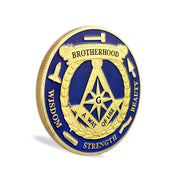 Freemasonry Brotherhood Gold Masonic Challenge Coin