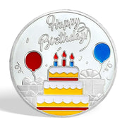Happy Birthday Coin, Christian Birthday Gifts for Friends for Siblings, Grandson or Granddaughter, Boys & Girls, Red and Blue Balloon