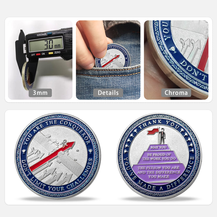 Encouragement Challenge Coin-employee Appreciation Gifts Inspirational Thank You Coin for Students and Cowokers-the Red Arrow Breaks the Wall