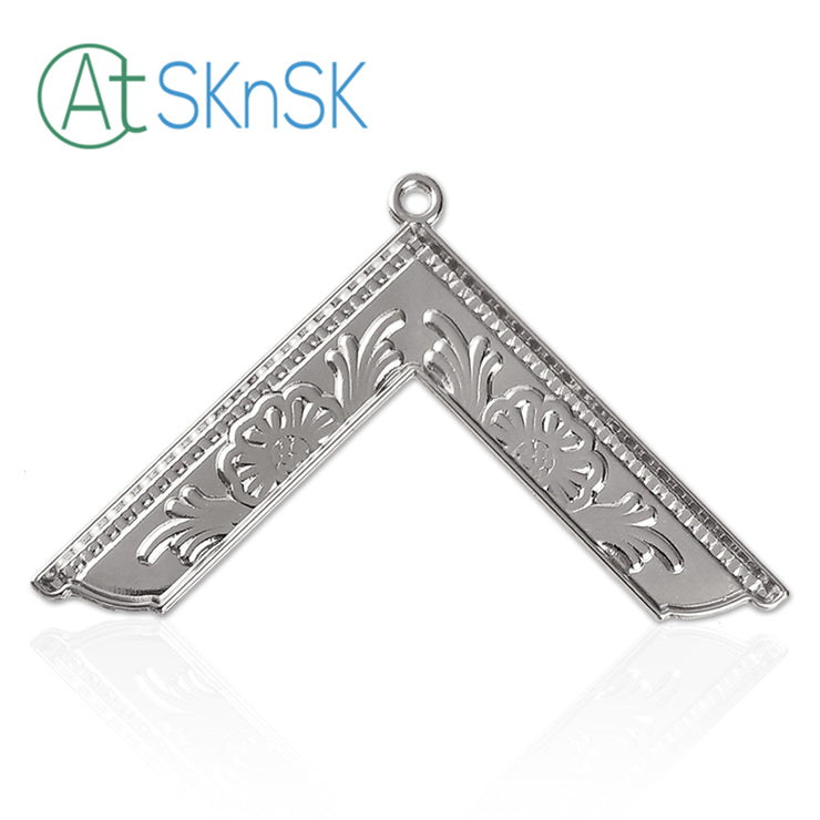 Masonic Worshipful Master Silver Jewel Pendant the Square