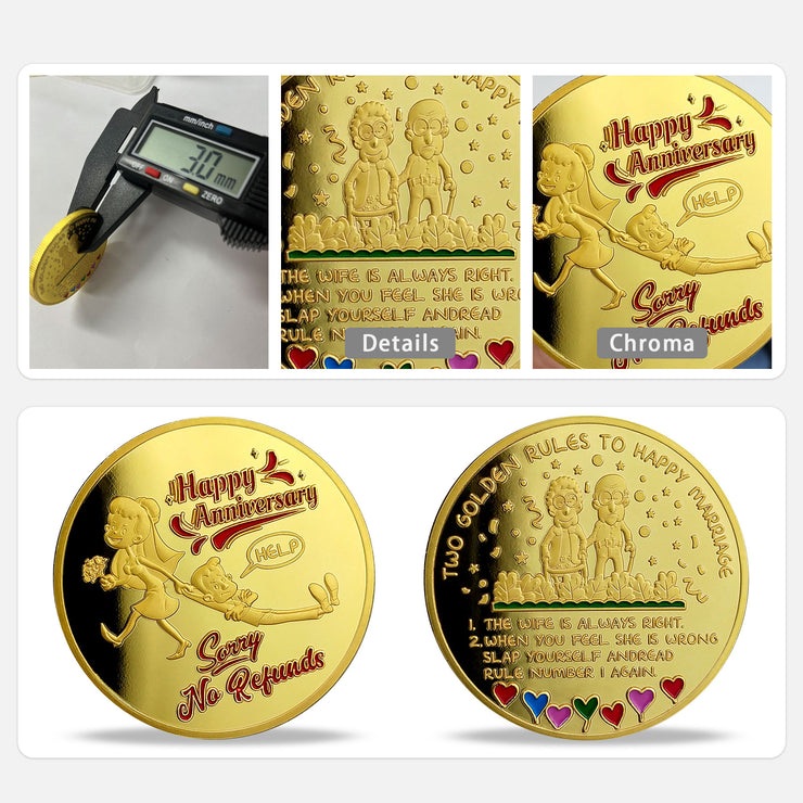 Two Golden Rules to Happy Marriage Coin