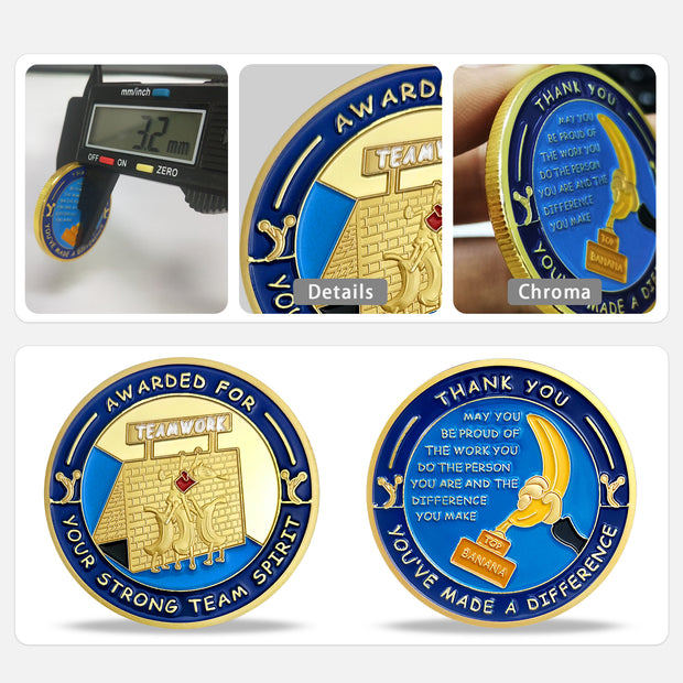 Encouragement Challenge Coin-Employee Appreciation Gifts Inspirational Thank You Coin for Students and Cowokers-Team Work