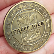 Memento Mori Memento Vivere Coin-Momento Mori Coins EDC Coin Stoic Reminder Token